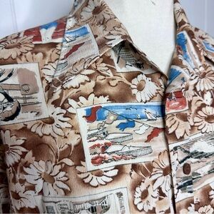 Vintage 60’s Van Heusen 417 Barkcloth Retro Hawaiian Resortwear Shirt